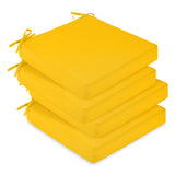 Downluxe Waterproof Square Corner Memory Foam Patio Chair Cushion with Adjustable Ties and Portable Handle