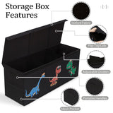 Downluxe Black Dinosaur Toy Storage Organizer, 40"x13"x16"
