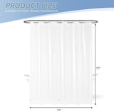 Downluxe PEVA White Lightweight Peva Shower Curtain Liner