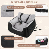Downluxe Dog Car Seat with Storage Pockets for Small Dogs