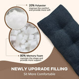 Downluxe Tufted Overstuffed Textured Memory Foam Bench Cushion Indoor Furniture