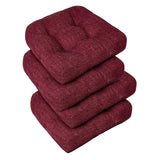 Downluxe Chenille Fabric Tufted Memory Foam Chair Cushions,17"x17"x4"