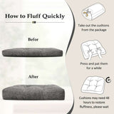 Downluxe Chenille Fabric Tufted Memory Foam Chair Cushions,17"x17"x4"